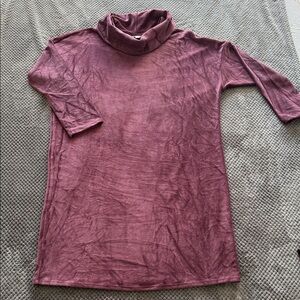 Pure Jill Ribbed Plum Cowl Neck Dress